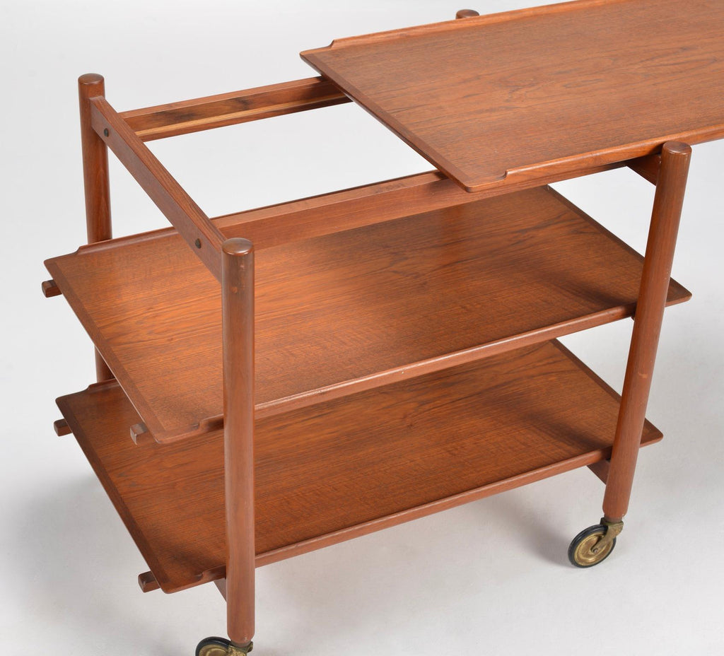Poul Hundevad Danish teak extendable bar cart circa 1960 - view 5