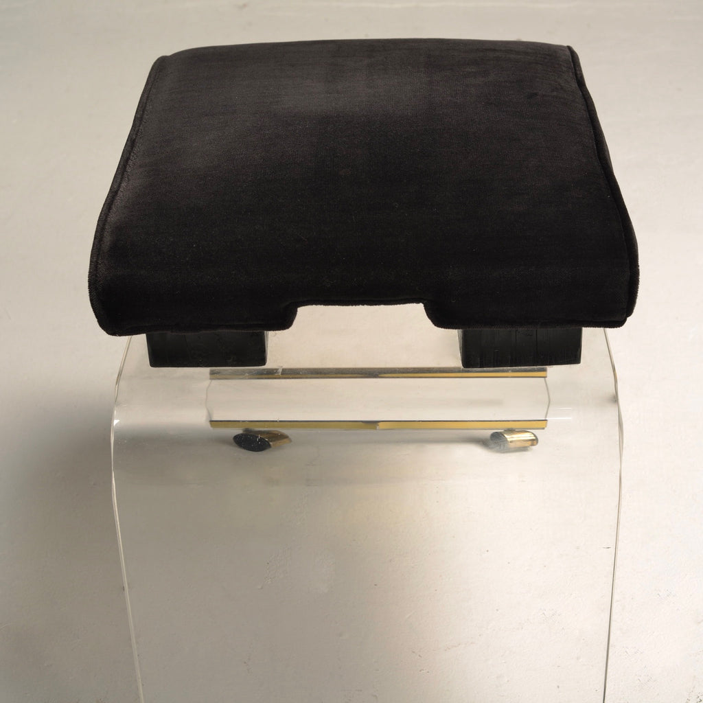 Charles Hollis Jones Lucite Waterfall Stool on Casters