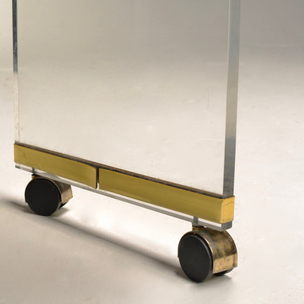 Charles Hollis Jones Lucite Waterfall Stool on Casters