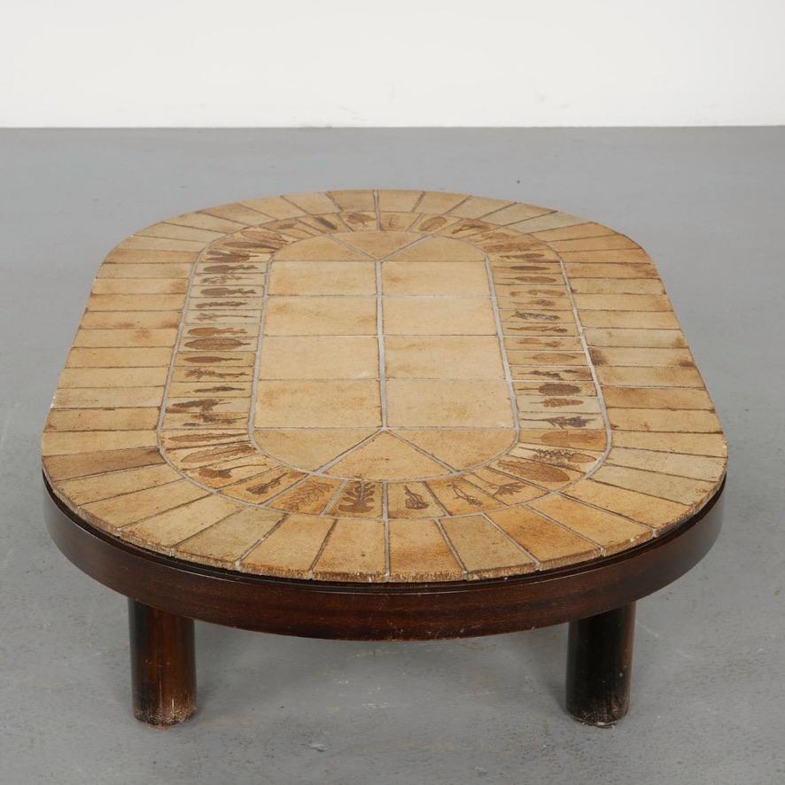 Signed Roger Capron oval Garrigue racetrack coffee table, circa 1960 - view 7
