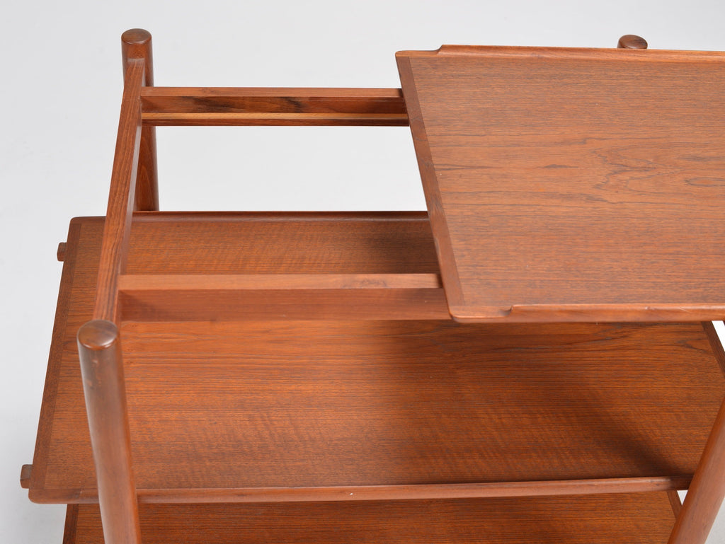 Mid-Century Modern Teak Extendable Bar Cart by Poul Hundevad