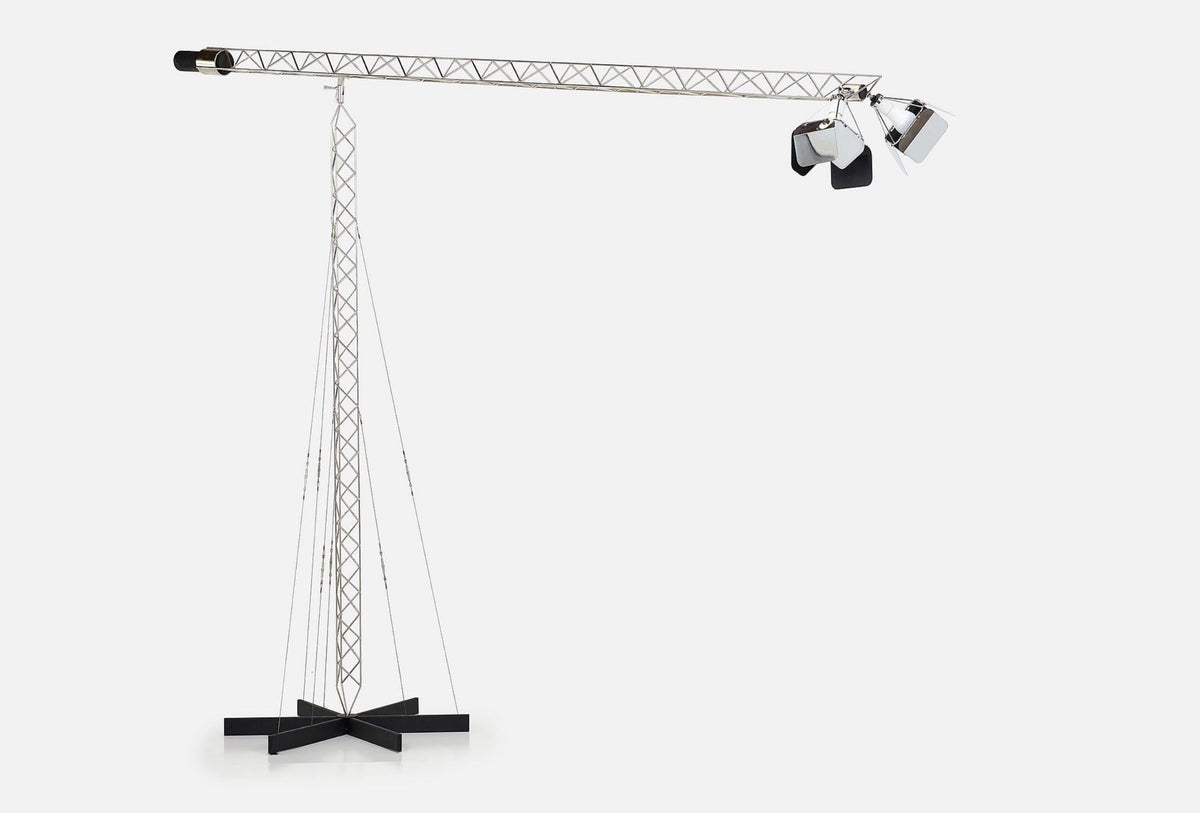 Curtis Jeré monumental chrome crane floor lamp, 1977 detail 3