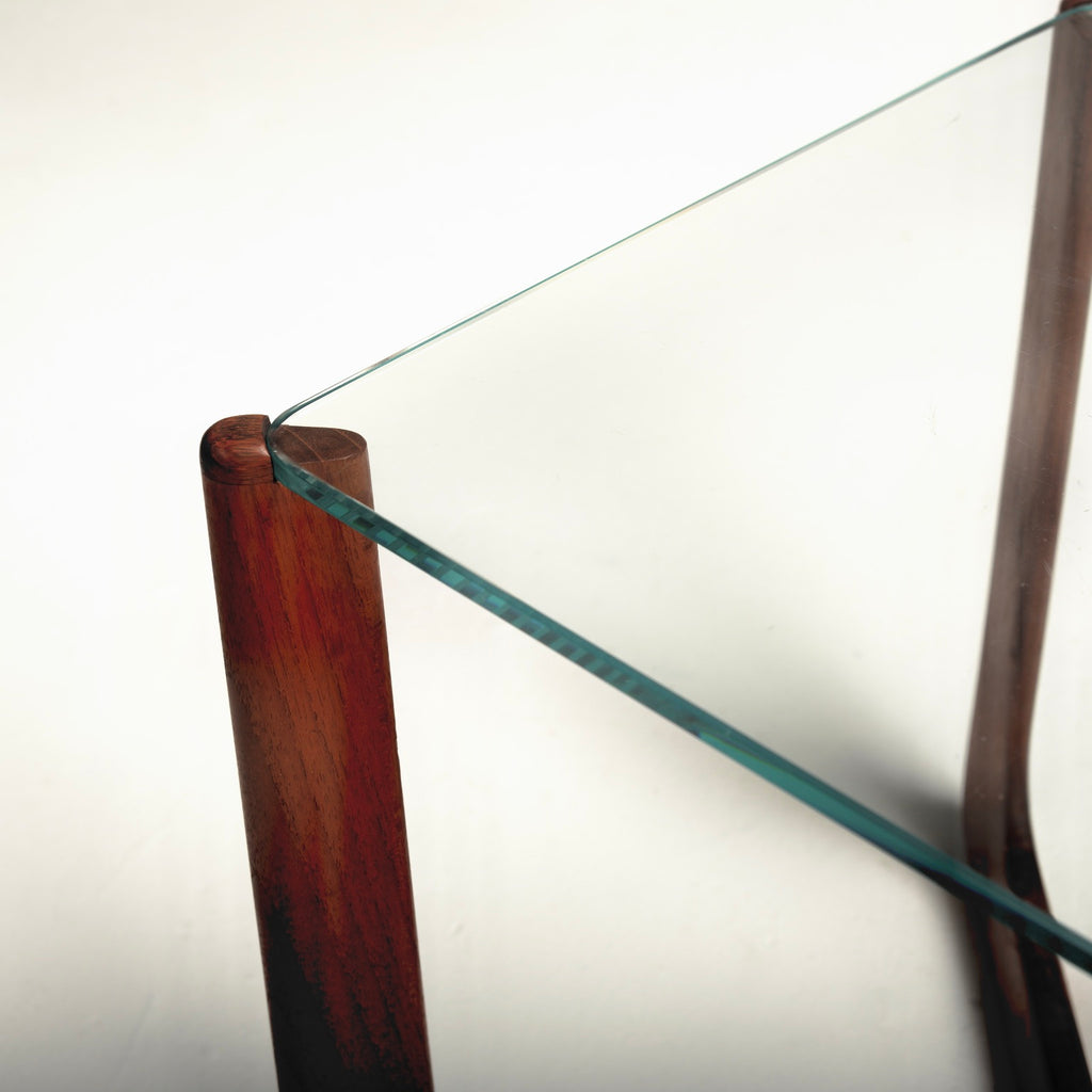 Adrian Pearsall "Jacks" Walnut and Glass Side Tables for Craft Associates