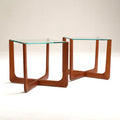 Adrian Pearsall "Jacks" Walnut and Glass Side Tables for Craft Associates