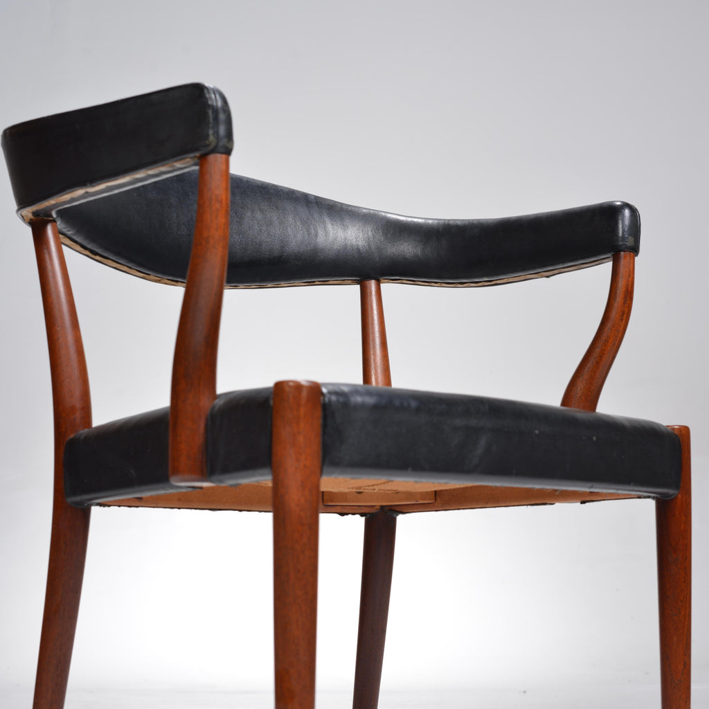 Jacob Kjær Model B49 teak and black leather armchair, circa 1955 - view 4