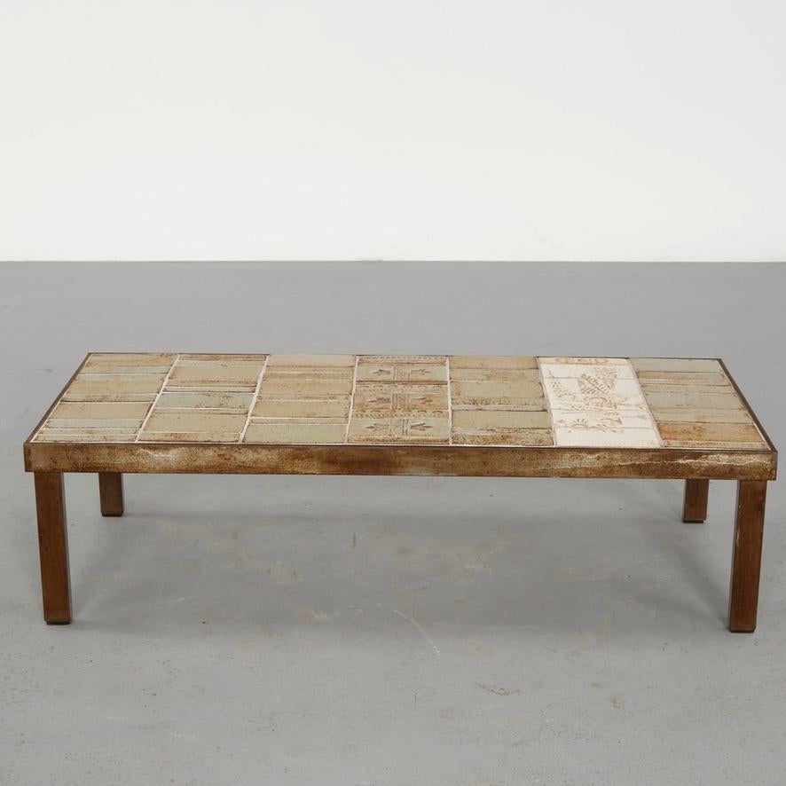 Signed Roger Capron Garrigue coffee table detail 2