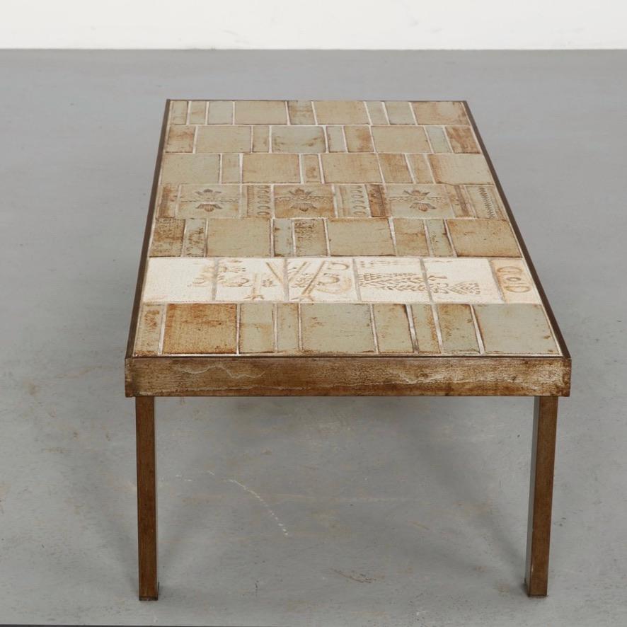 Signed Roger Capron Garrigue coffee table detail 3