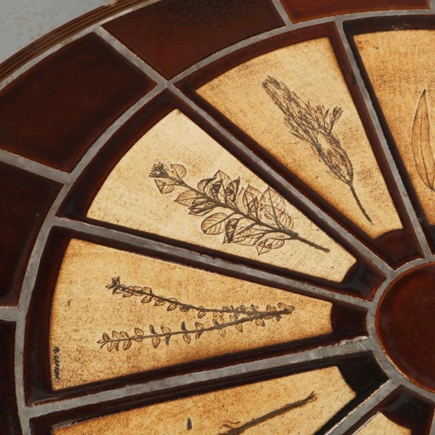 Roger Capron oval Garrigue segmental botanical tile coffee table, circa 1960 - view 8