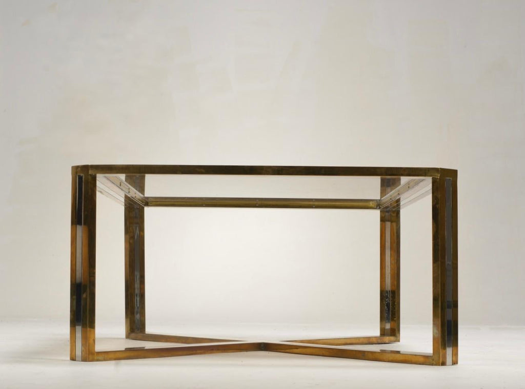 Romeo Rega Italian chrome brass and smoked glass coffee table, 1978 - view 12