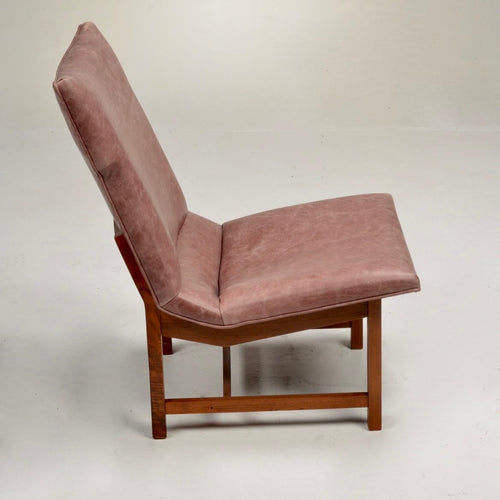 American Modernist leather and walnut lounge chair, circa 1960s - view 2