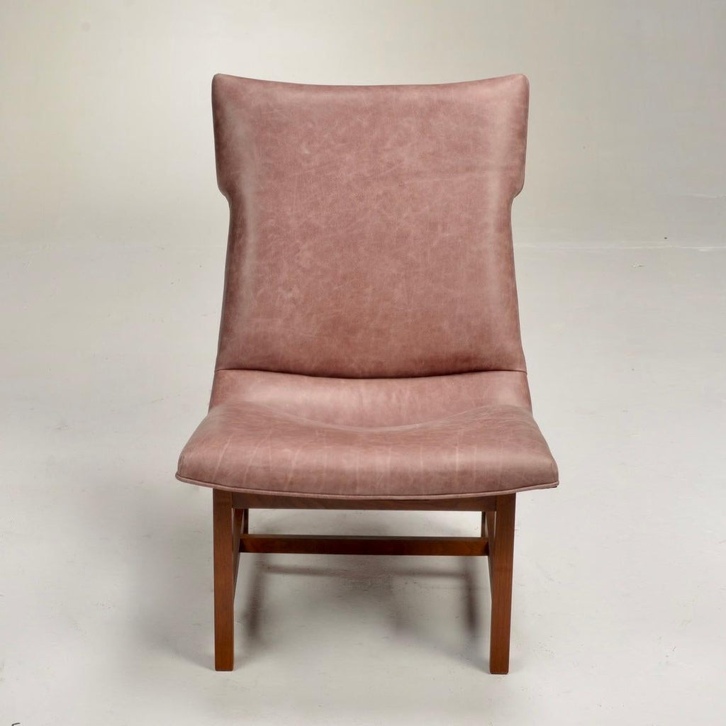 American Modernist leather and walnut lounge chair, circa 1960s - view 8