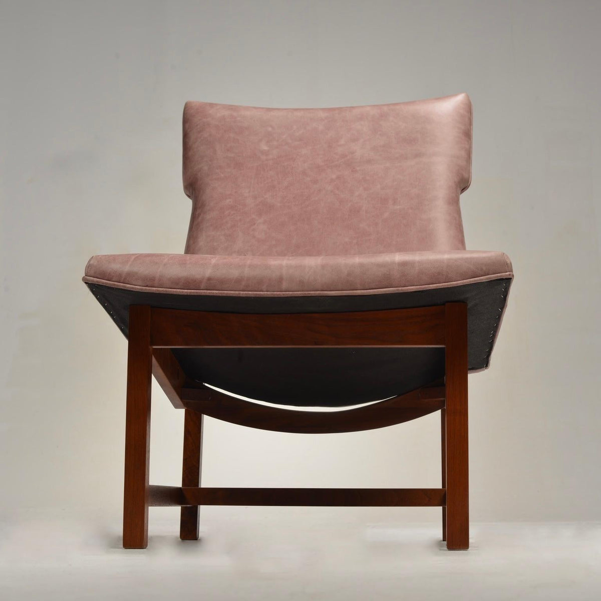 American Modernist leather and walnut lounge chair, circa 1960s - view 10