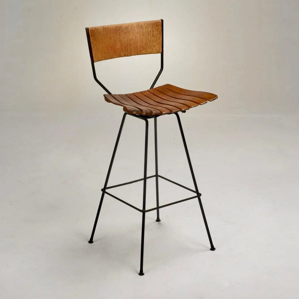 Arthur Umanoff for Raymor Iron Swivel Bar Stool