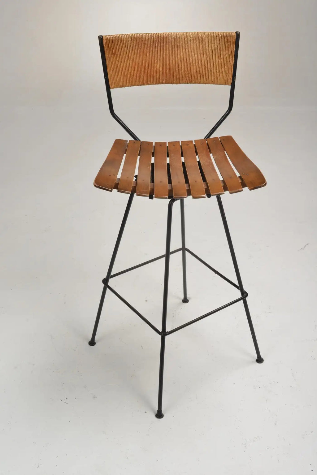 Arthur Umanoff for Raymor Iron Swivel Bar Stool