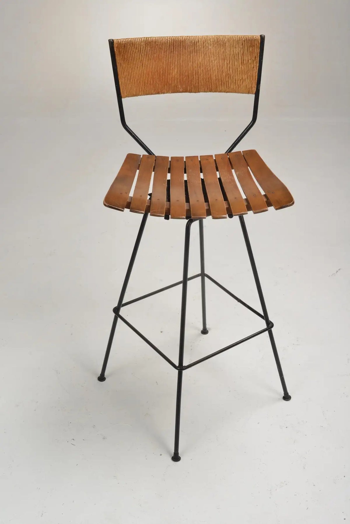 Arthur Umanoff for Raymor Iron Swivel Bar Stool