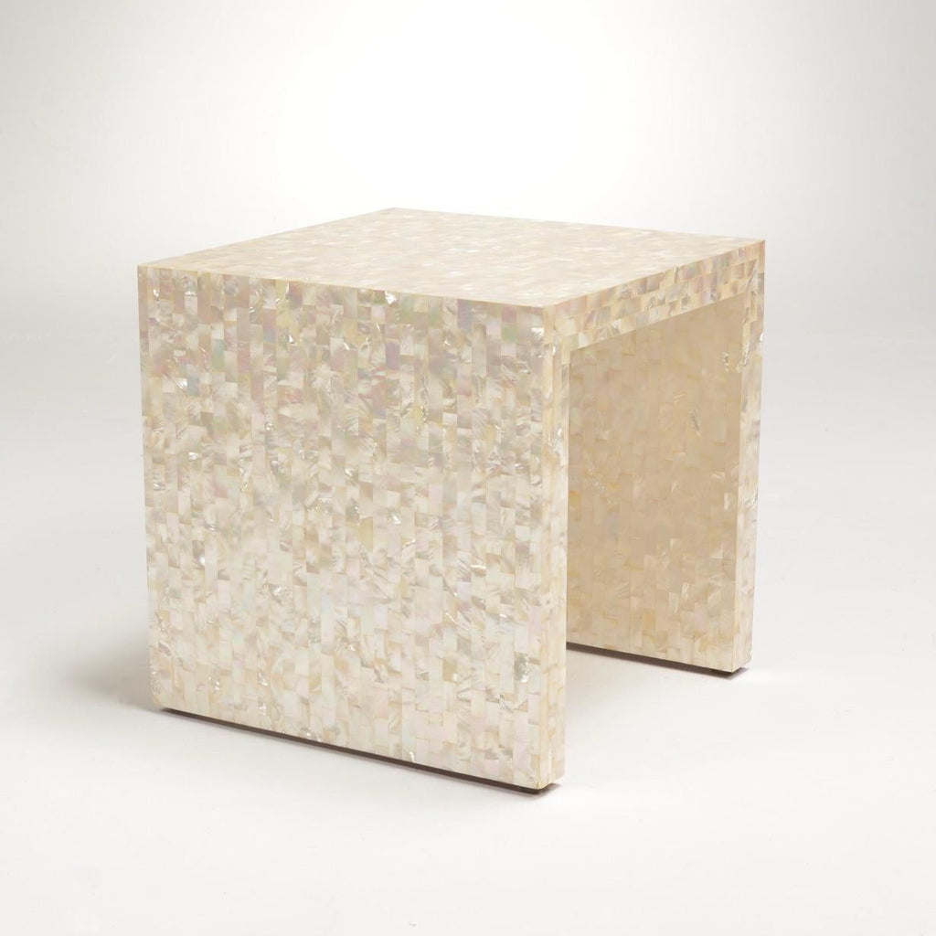 Oscar de la Renta mother of pearl side table detail 4