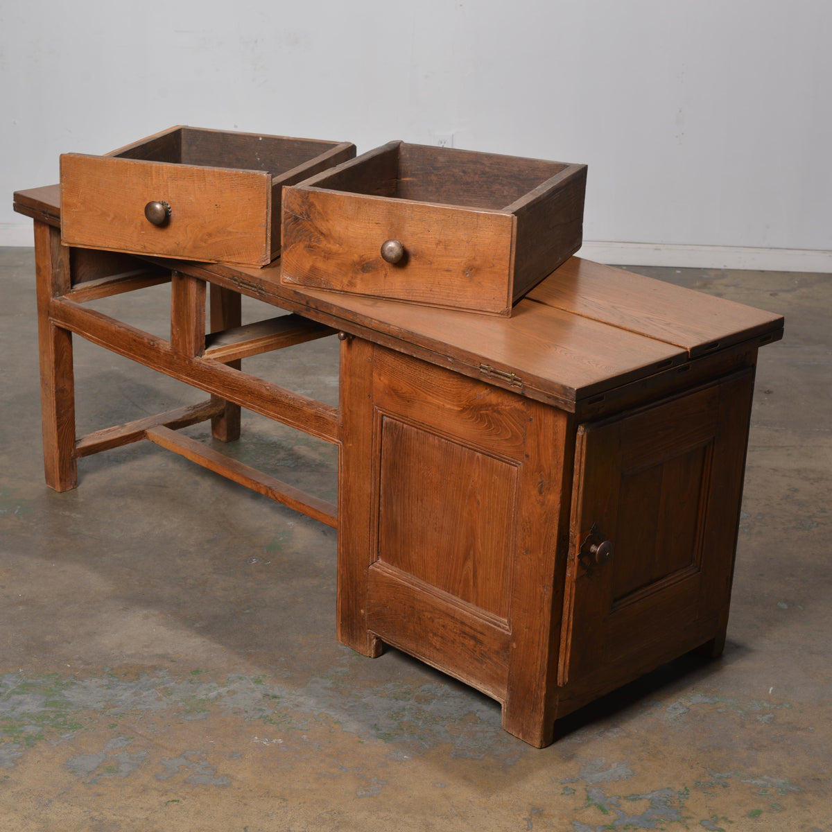 Erik Bolin Swedish walnut folding farm work table detail 16