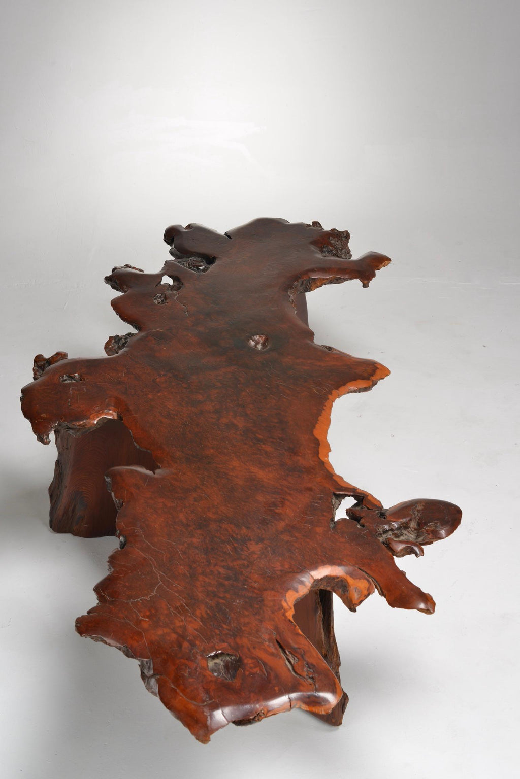 Japanese redwood burl live edge coffee table detail 10