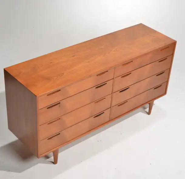 Ib Kofod-Larsen Long 8-Drawer Dresser in Teak for J. Clausen & Son