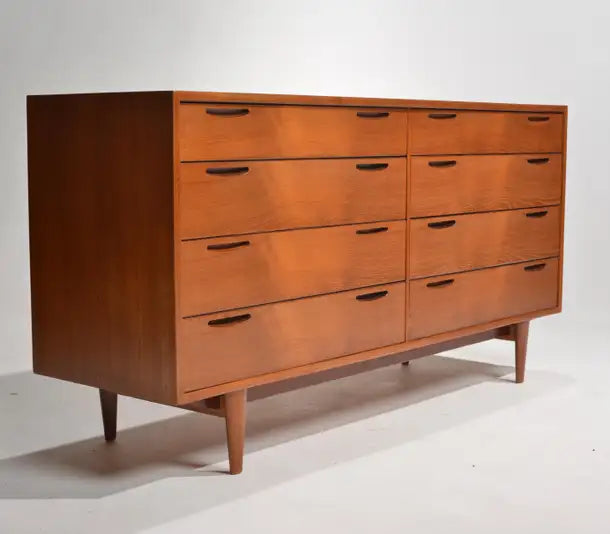 Ib Kofod-Larsen Long 8-Drawer Dresser in Teak for J. Clausen & Son