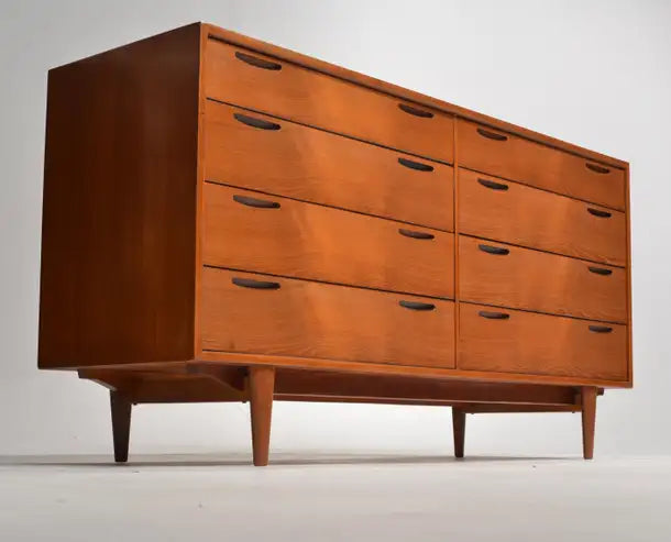 Ib Kofod-Larsen Long 8-Drawer Dresser in Teak for J. Clausen & Son