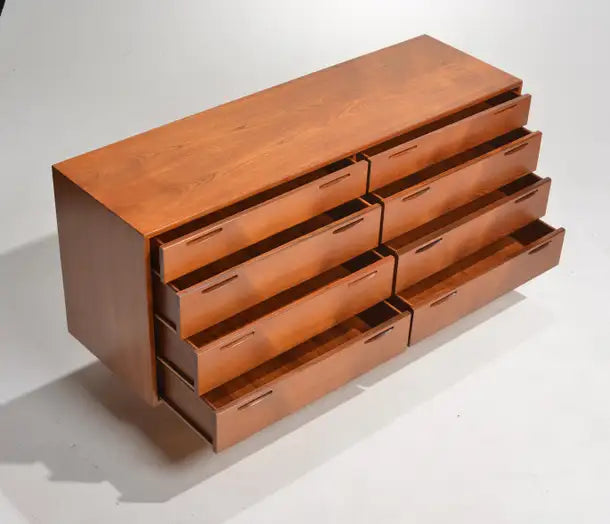 Ib Kofod-Larsen Long 8-Drawer Dresser in Teak for J. Clausen & Son