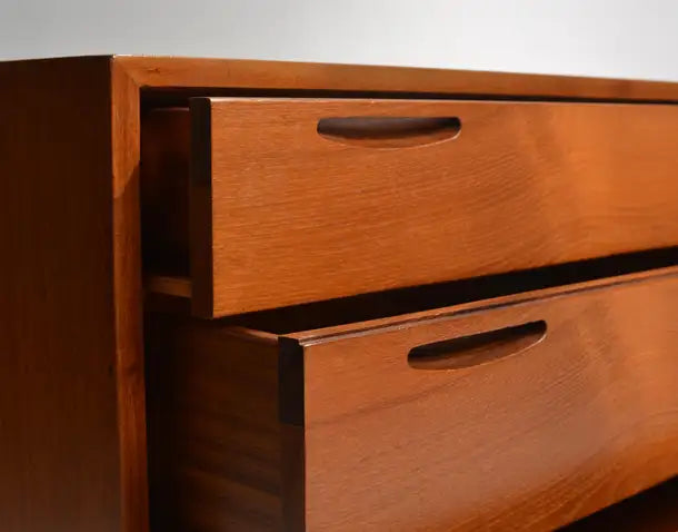Ib Kofod-Larsen Long 8-Drawer Dresser in Teak for J. Clausen & Son
