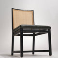 Michael Taylor for Baker black lacquer cane dining chair detail 4