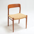 Niels Otto Møller Model 75 teak and paper cord dining chair detail 2