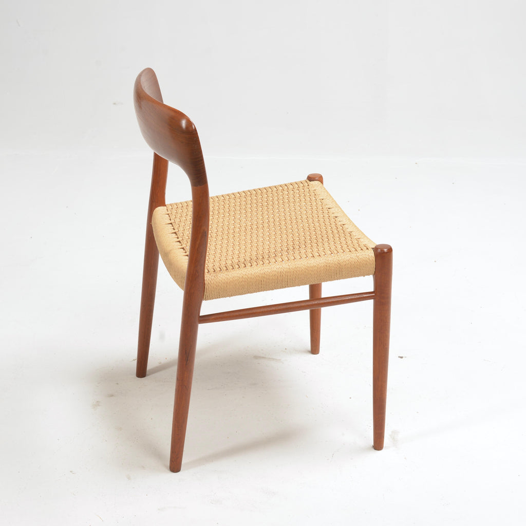 Niels Otto Møller Model 75 teak and paper cord dining chair detail 18