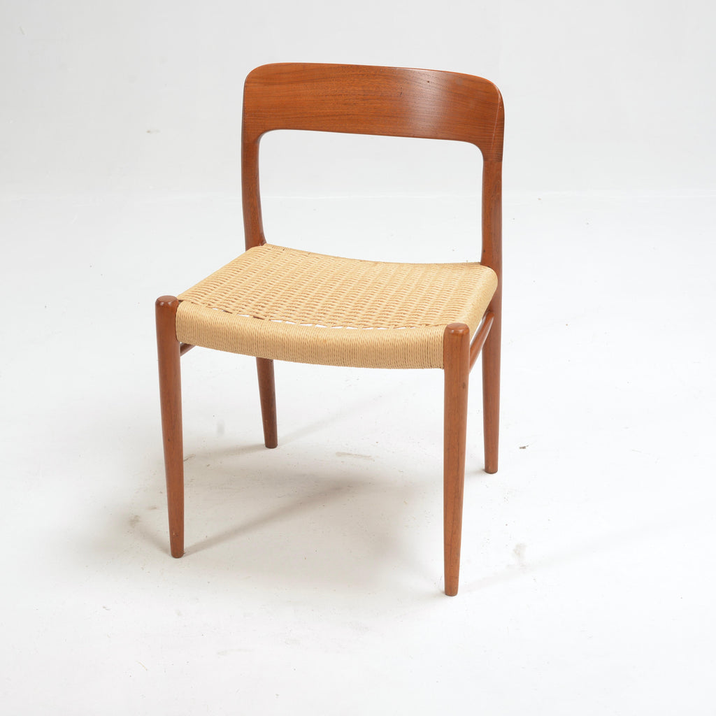 Niels Otto Møller Model 75 teak and paper cord dining chair detail 16