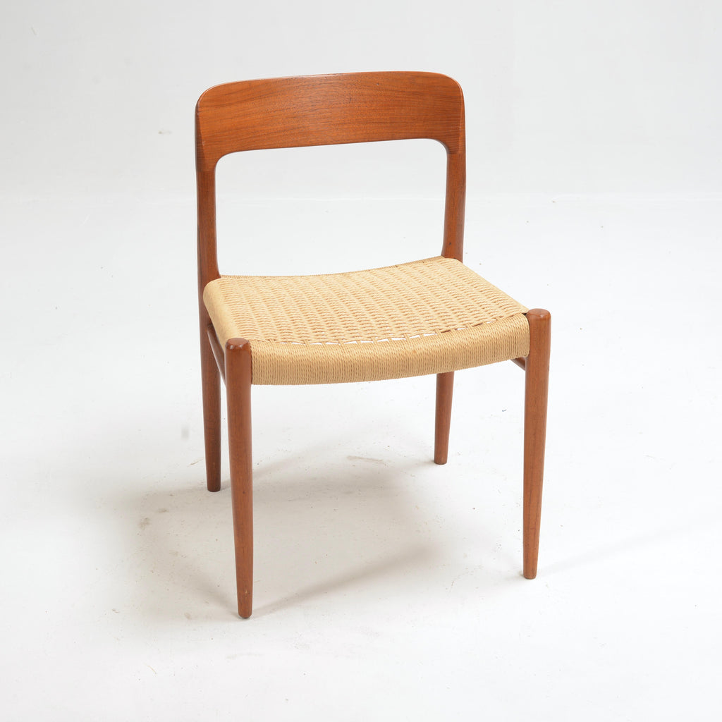 Niels Otto Møller Model 75 teak and paper cord dining chair detail 15