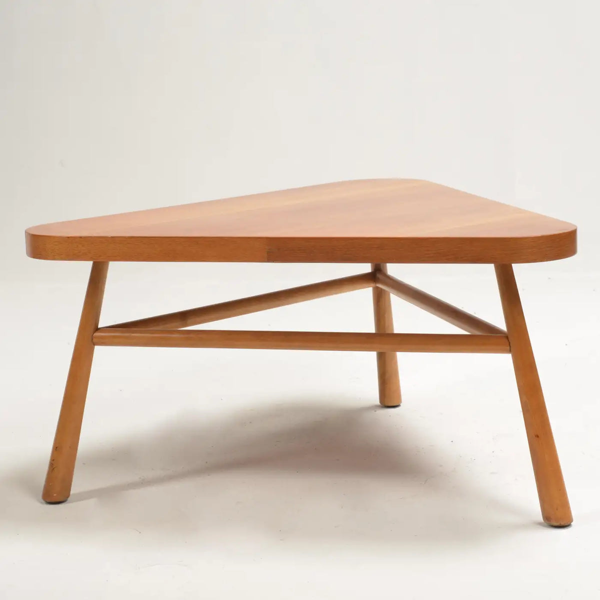 Robsjohn-Gibbings for Widdicomb Walnut Triangular Coffee Table