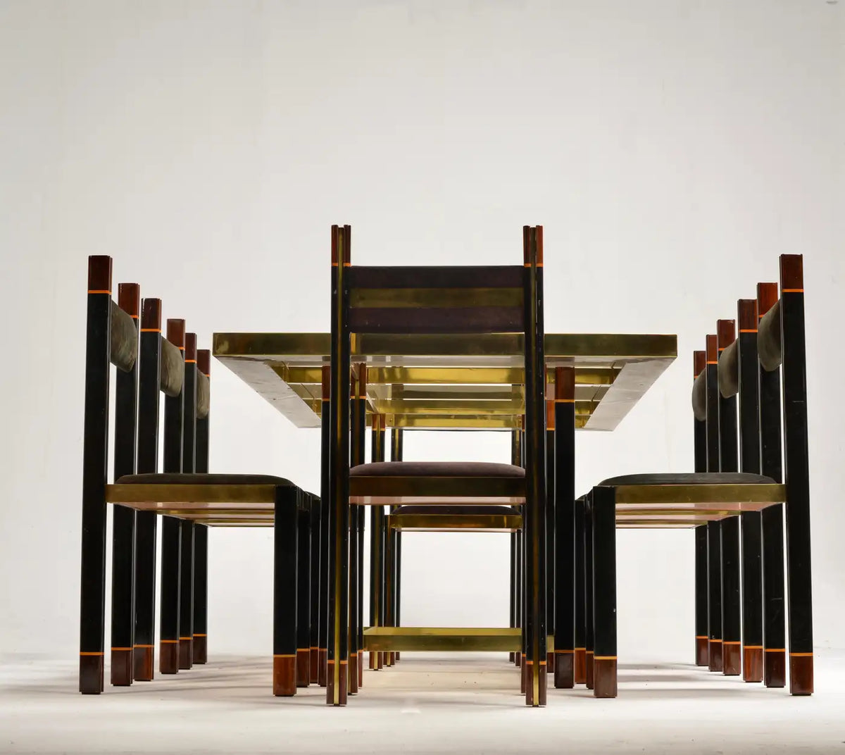 Italian Dining Suite by Paolo Barracchia for Roman Deco, 1978