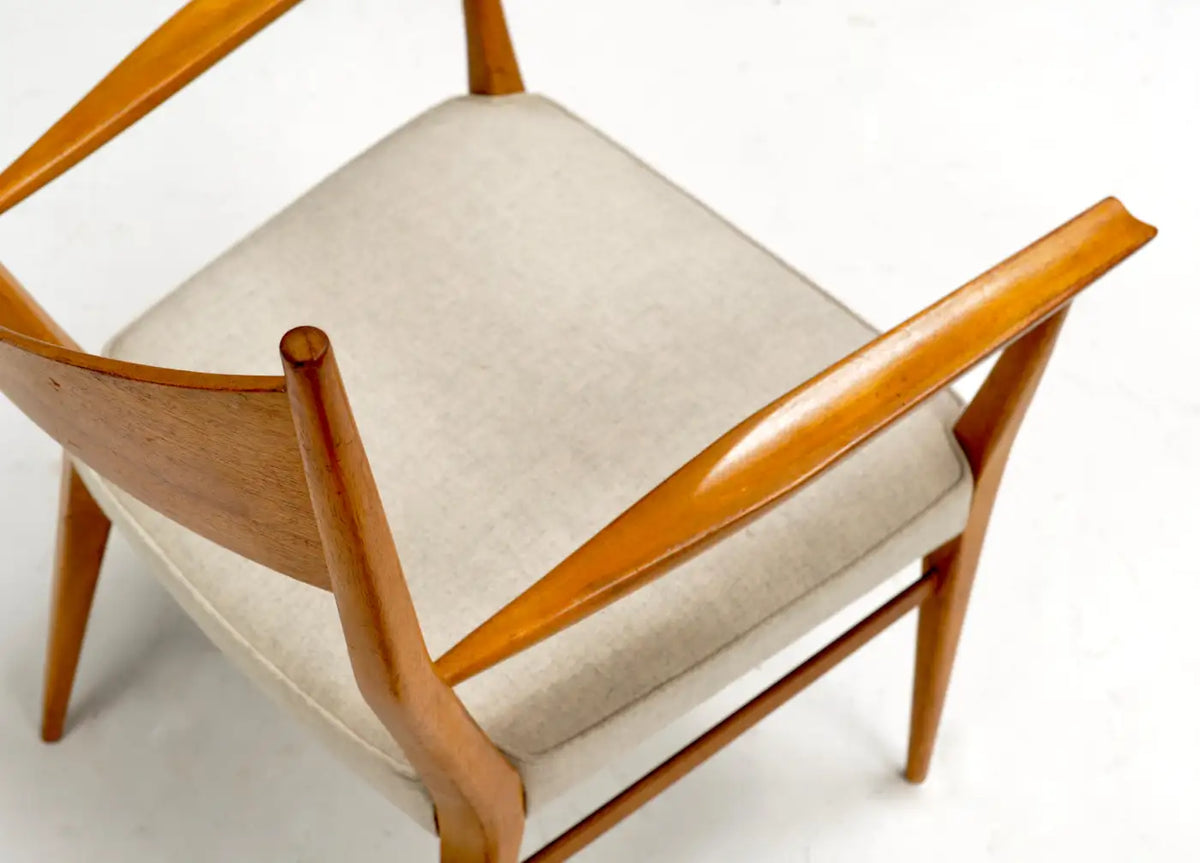 Paul McCobb Sculpted Mahogany Bow-Tie Dining Chair