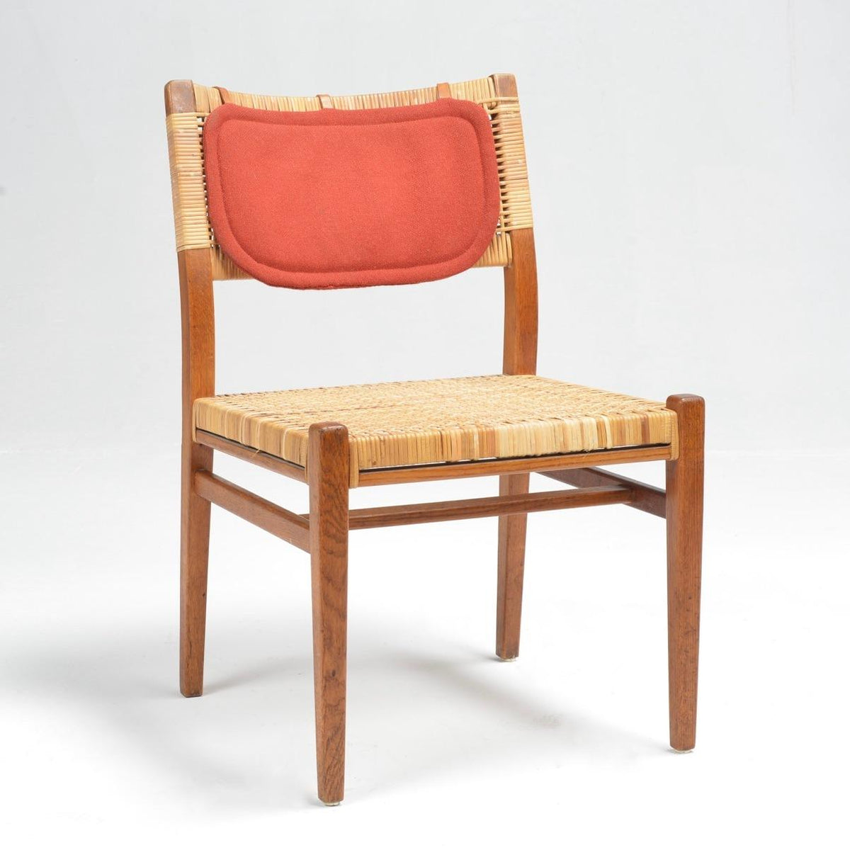 Erik Wørts Danish oak and woven cane dining chair, 1960s - view 3