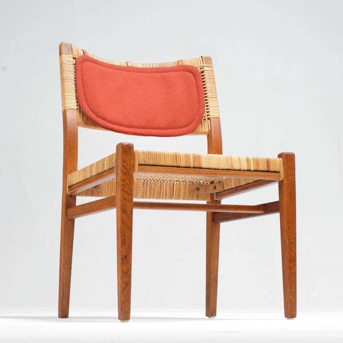 Erik Wørts Danish oak and woven cane dining chair, 1960s - view 4