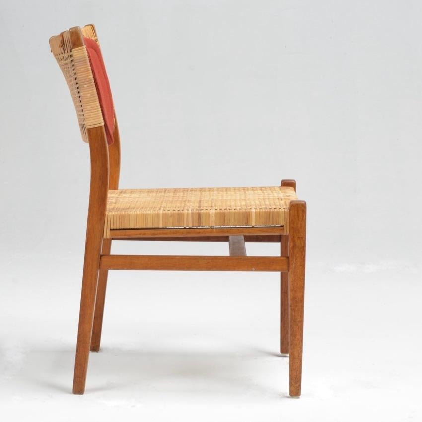Erik Wørts Danish oak and woven cane dining chair, 1960s - view 5
