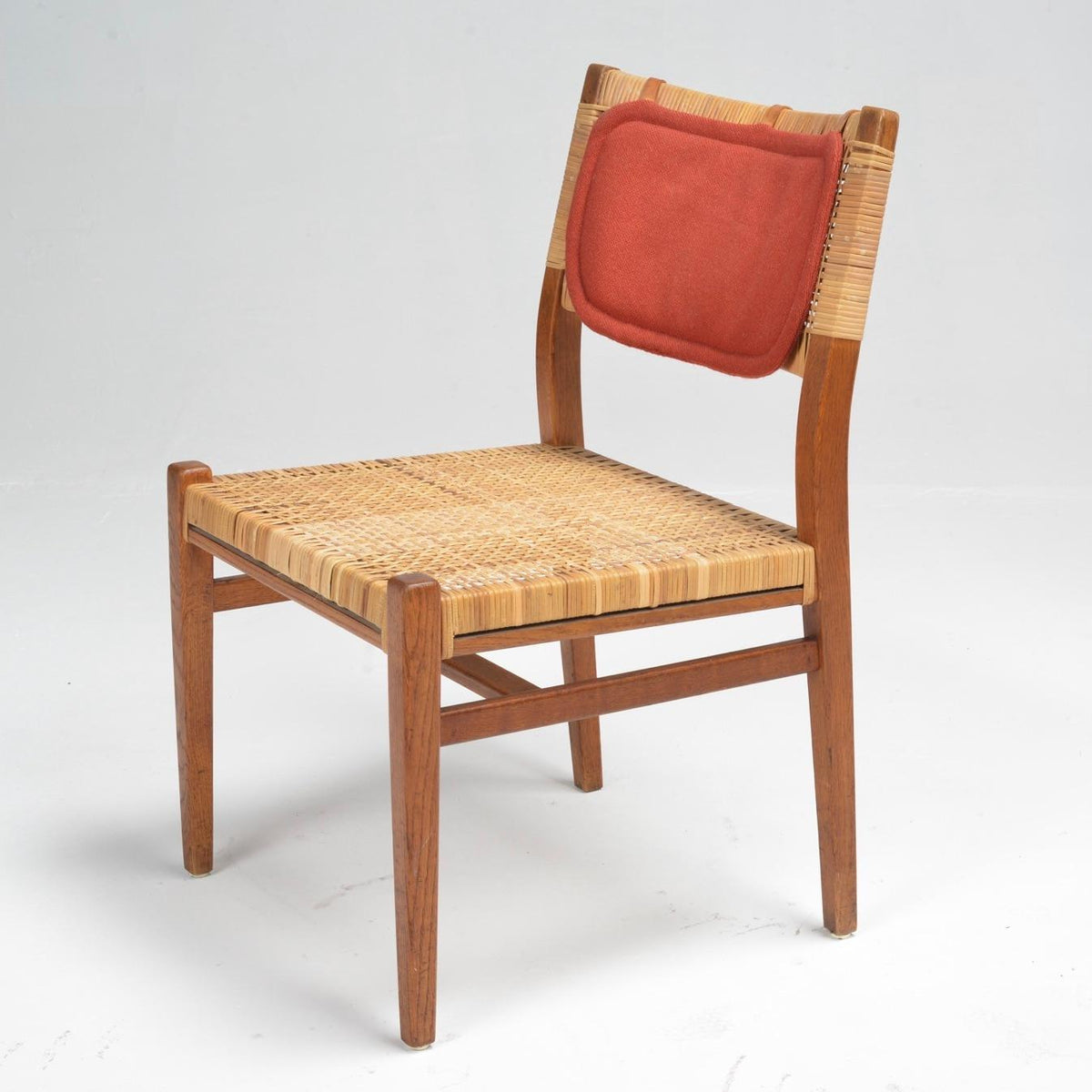 Erik Wørts Danish oak and woven cane dining chair, 1960s - view 7