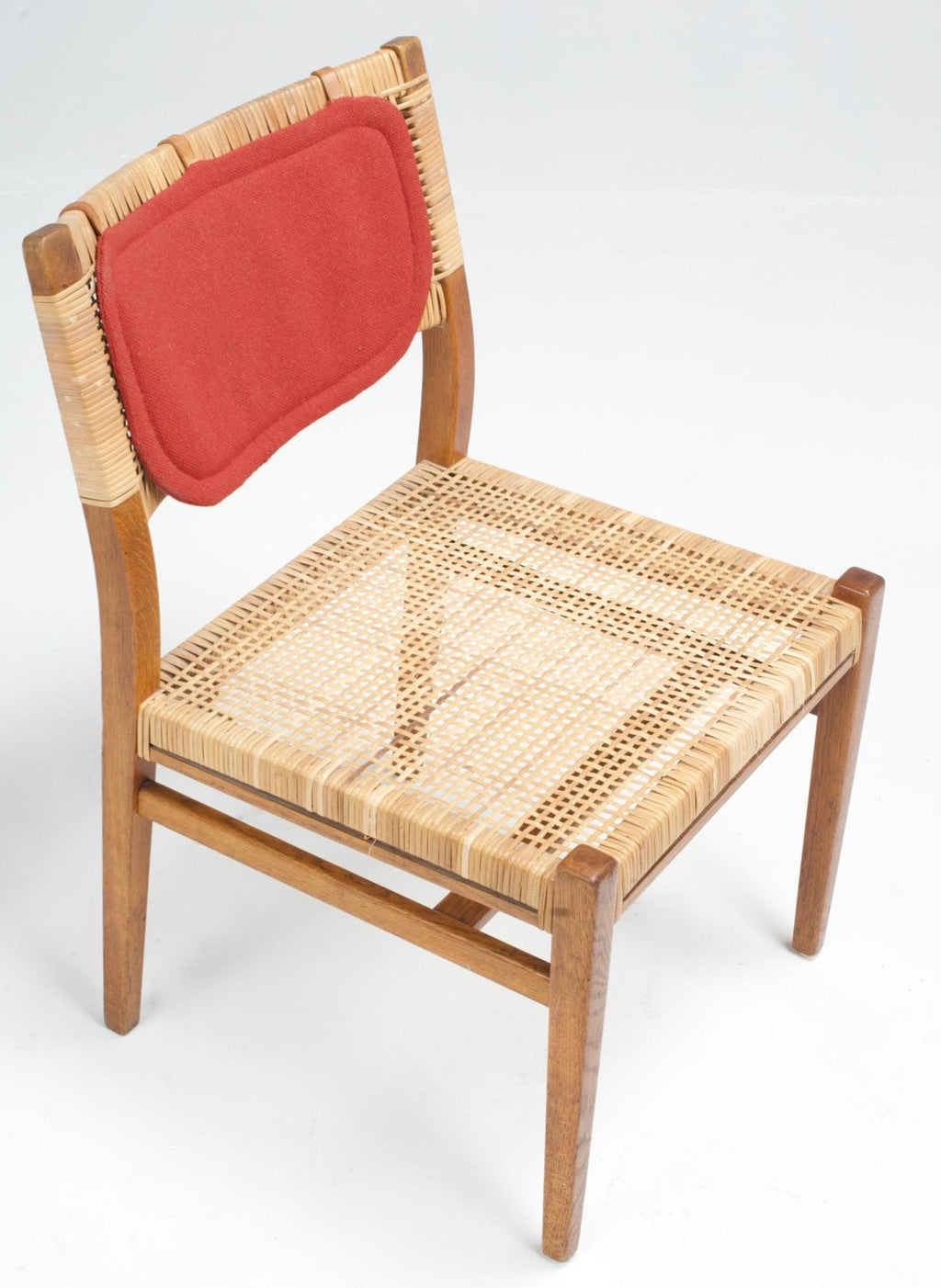 Erik Wørts Danish oak and woven cane dining chair, 1960s - view 2