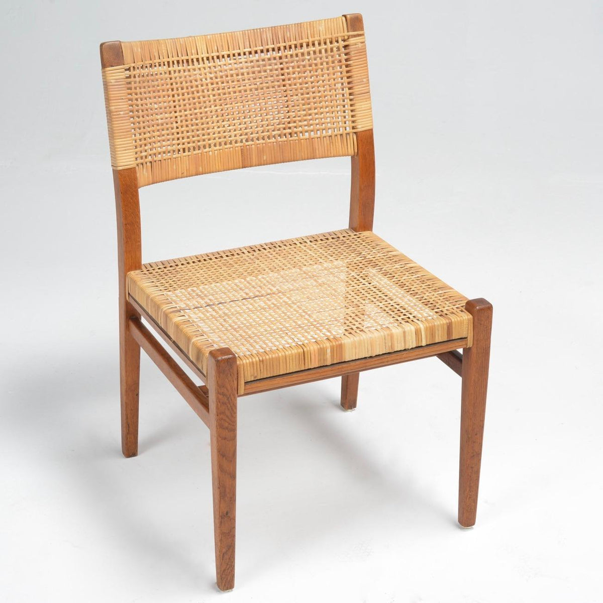 Erik Wørts Danish oak and woven cane dining chair, 1960s - view 13