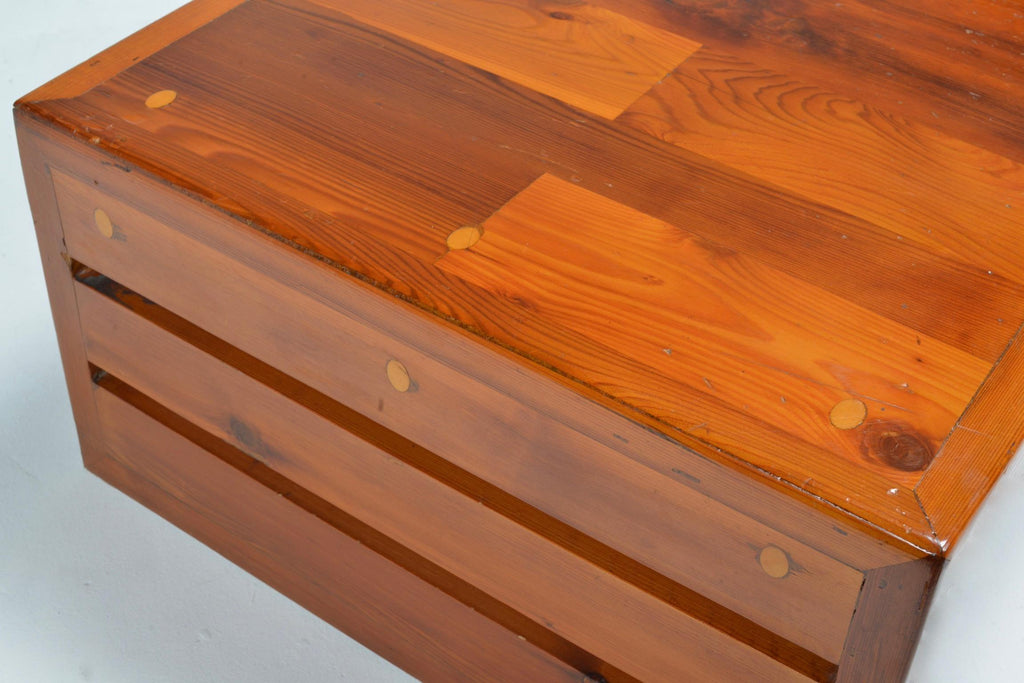 French Brutalist Pine Coffee Table