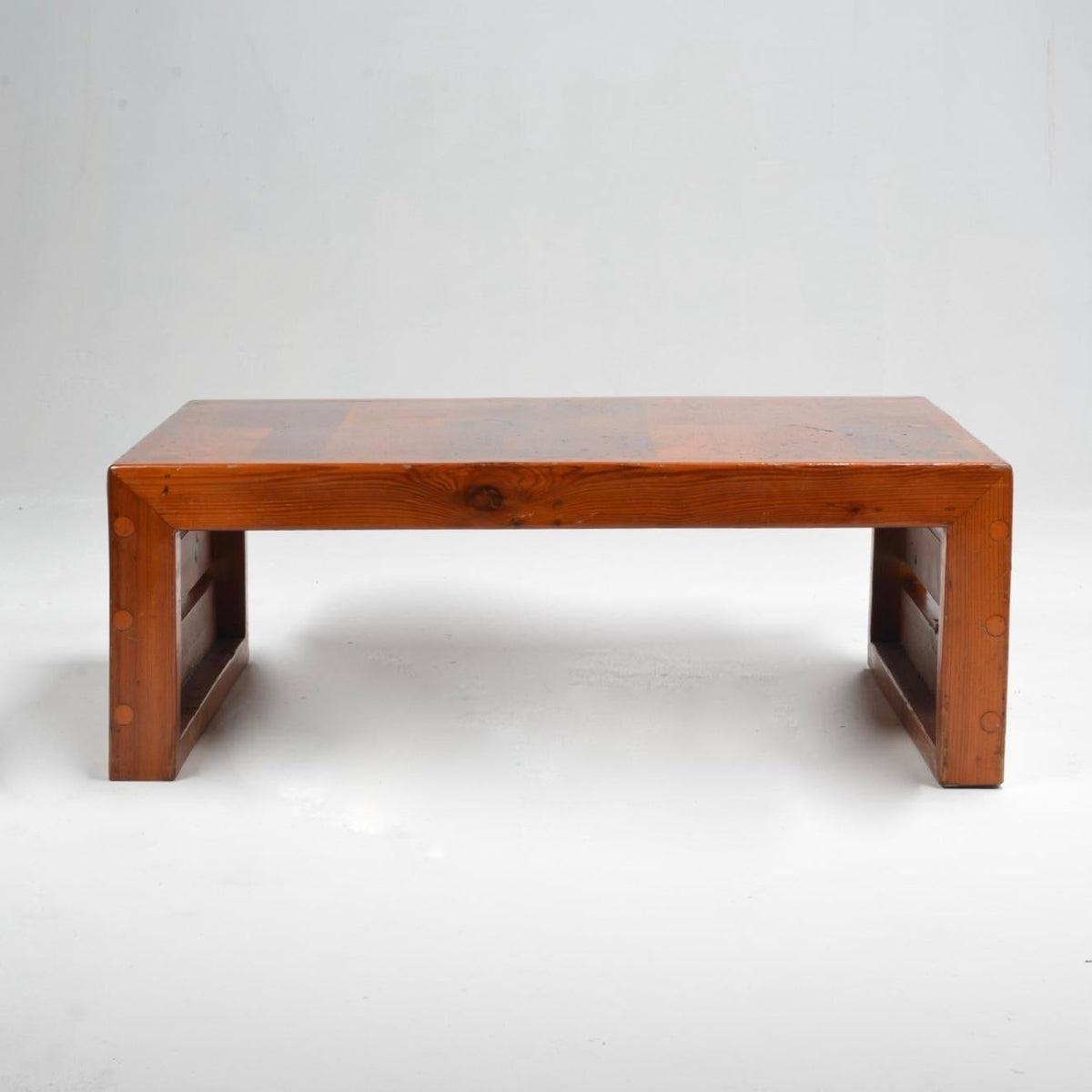 French Brutalist Pine Coffee Table