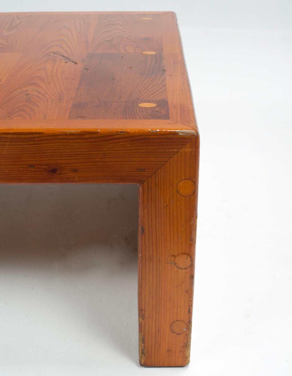 French Brutalist Pine Coffee Table
