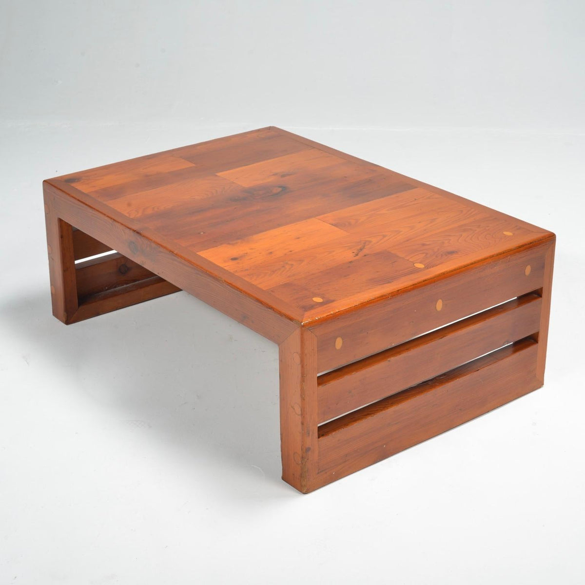 French Brutalist Pine Coffee Table