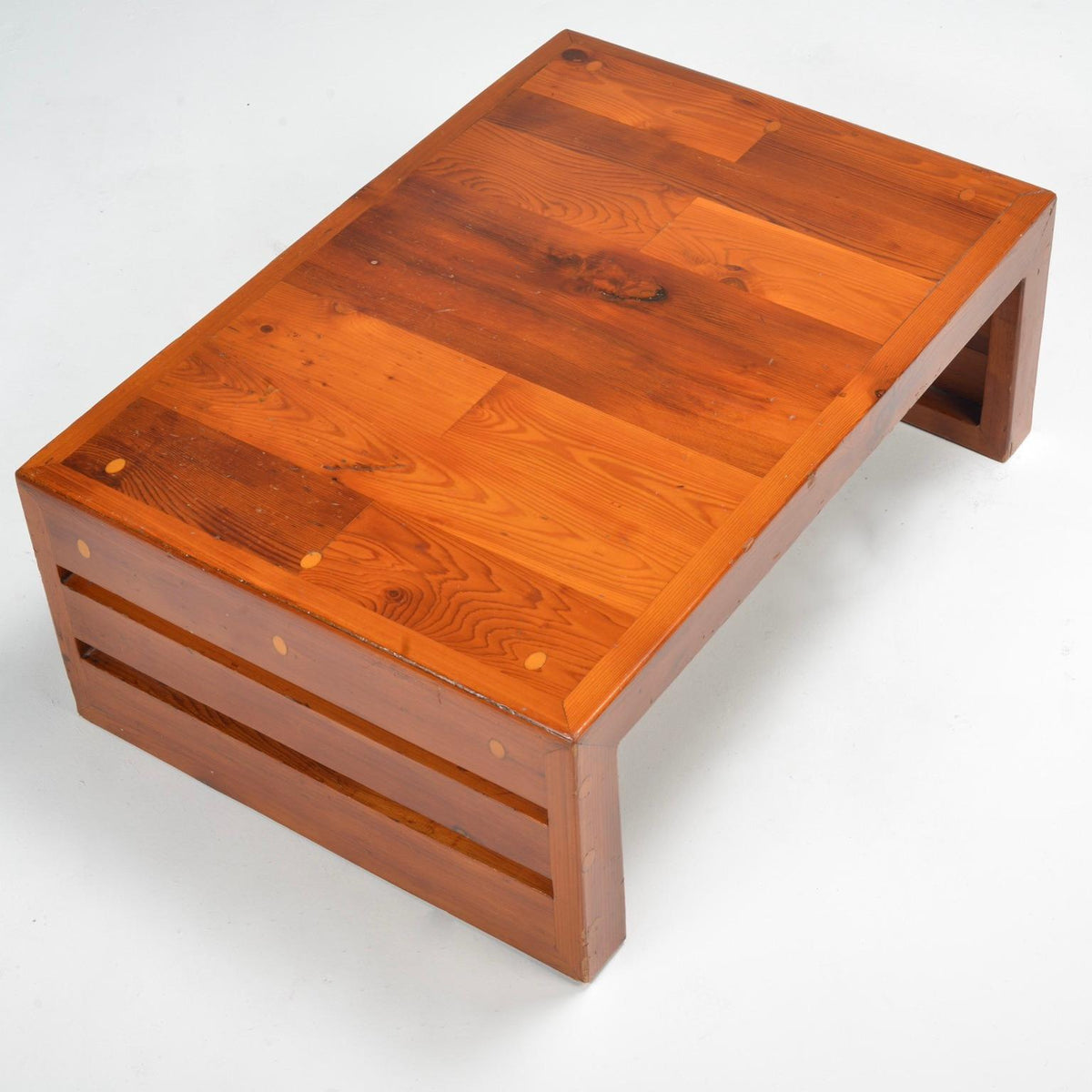 French Brutalist Pine Coffee Table
