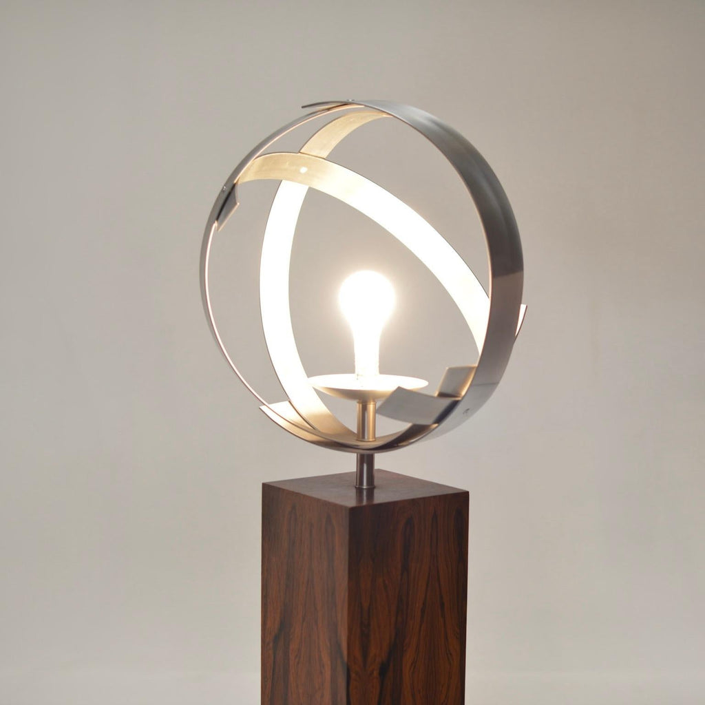 Laurel rosewood and aluminum floor lamp detail 4