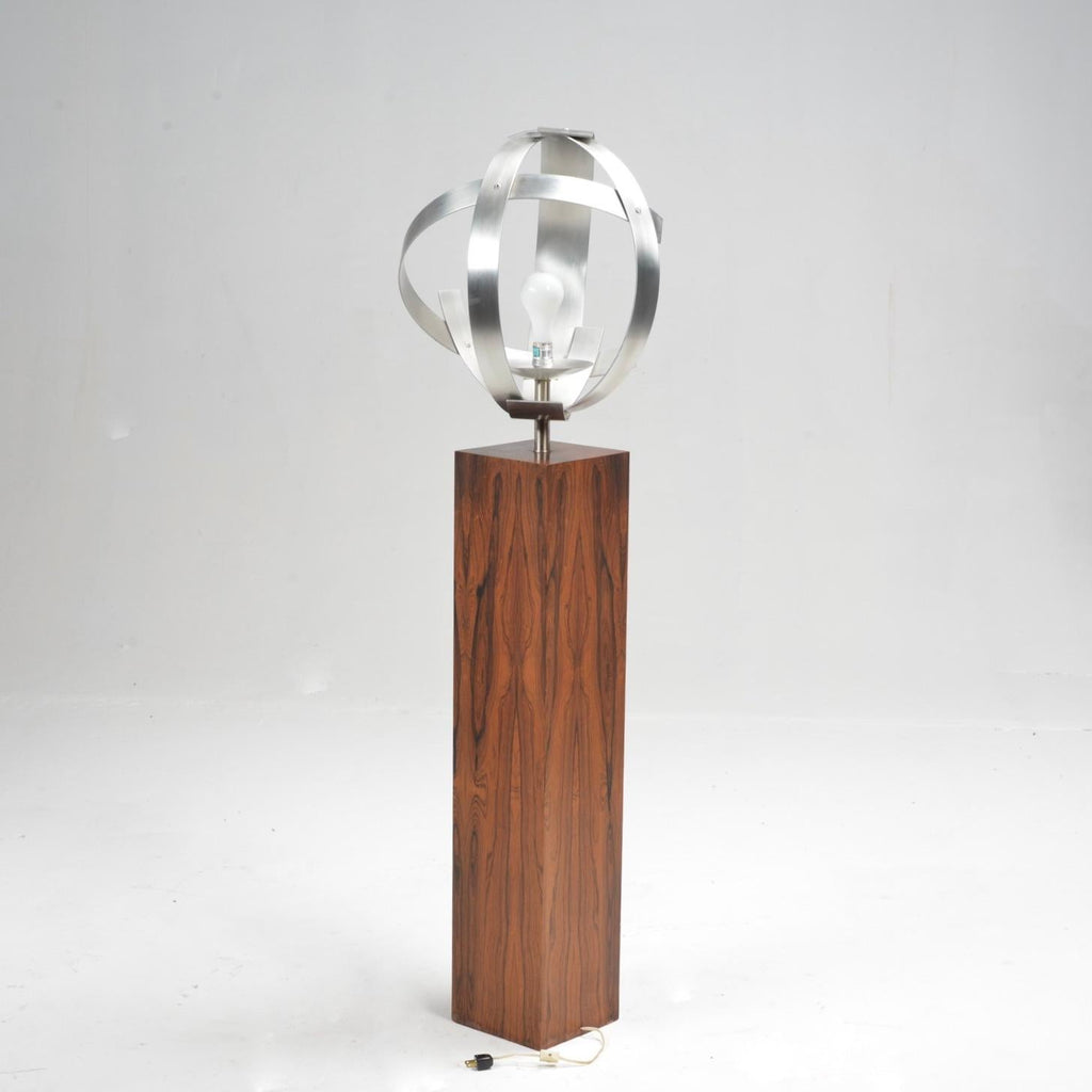 Laurel rosewood and aluminum floor lamp detail 6