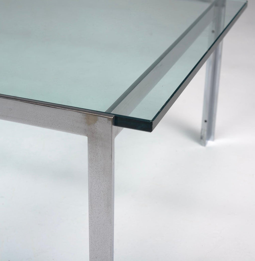 Mid-century chrome and glass coffee table detail 5