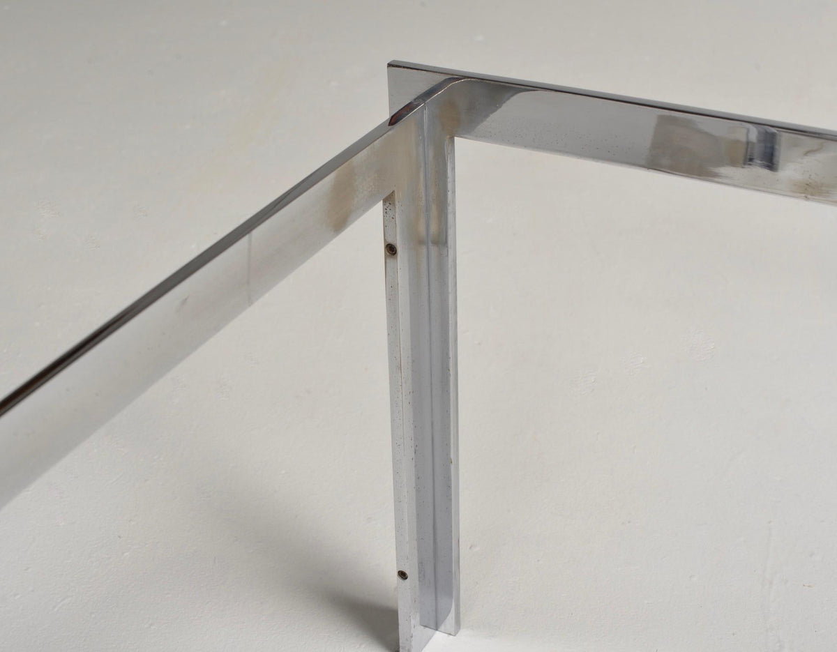 Mid-century chrome and glass coffee table detail 8
